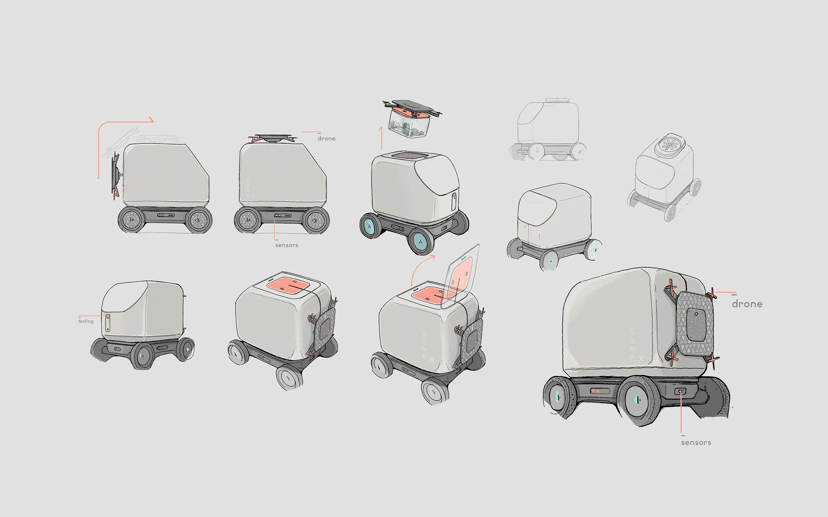 配送机器人设计-配送机器人外观设计-配送机器人结构设计g